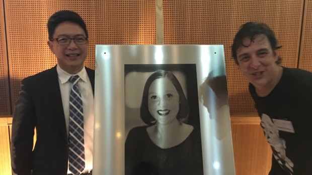 Associate Professor Elgene Lim, head of the Connie Johnson Lab at the Garvan Institute of Medical Research, with Samuel Johnson.