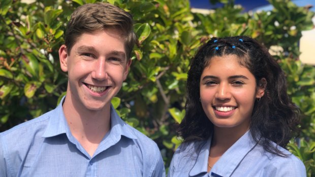 Hayden Lowe and Veruska Rodriguez from St Matthew's Catholic School travelled to Vietnam with Sydney University researchers last year to collect breast cancer data.