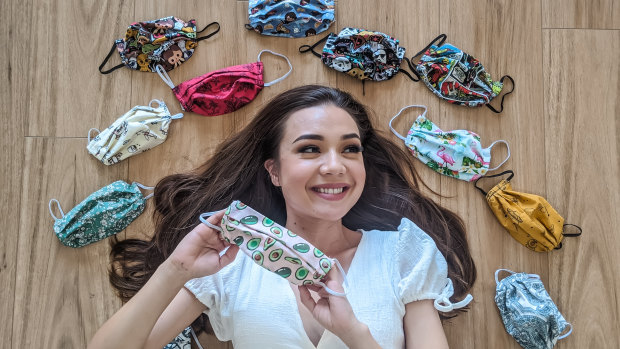 Brisbane plant pathologist Louisa Parkinson, who has a chronic illness, is making her own washable cotton face masks to protect herself during the pandemic.