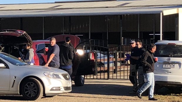 Police raid the stables of horse trainer Darren Weir on Wednesday. 