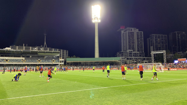 Manchester United training in Perth on Thursday. 
