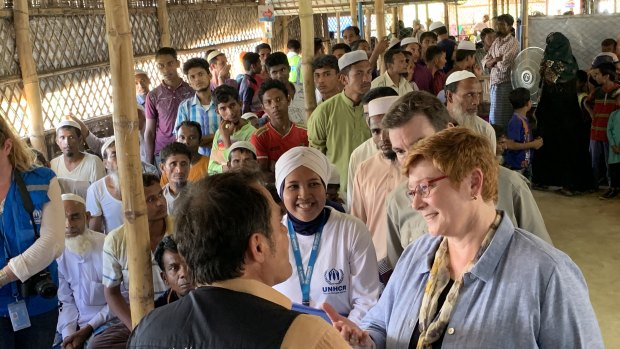 Marise Payne said the goal in Bangladesh was to return the refugees to Myanmar rather than offer them humanitarian places in Australia or elsewhere.