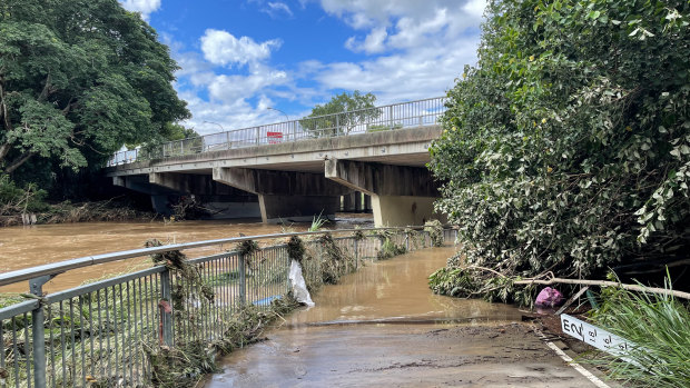 Cleanup efforts along Ithaca and Enoggera creeks in Brisbane’s inner north-west, after flooding caused by the city’s wettest three day period on record.