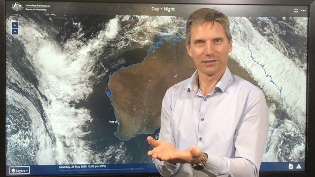 Bureau of Meteorology WA state manager James Ashley explaining rare Perth storm due to hit Sunday.