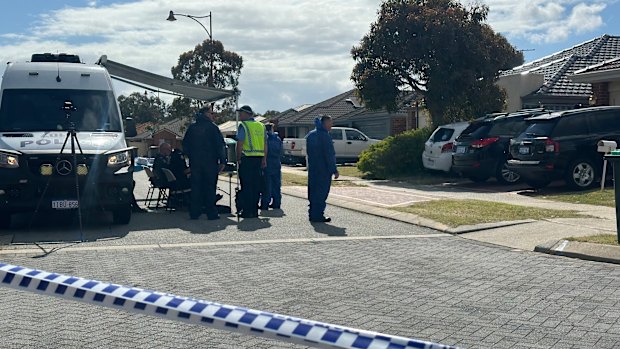 Police at the scene.