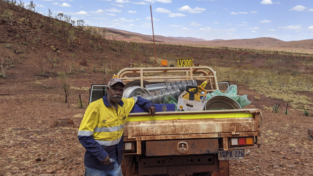 Eastern Guruma traditional owner Nathan Hicks within the footprint of FMG's planned Queens project expansion.