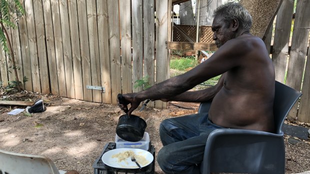 David is one of up to 100 people living rough in Broome, thanks to its lack of strict liquor restrictions.