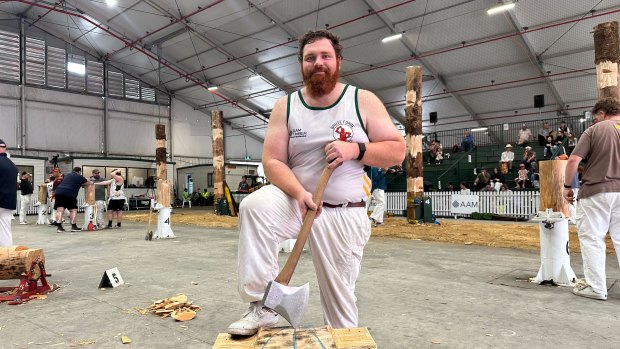 Woodchopping has sent Daniel Beams flying all around the world.