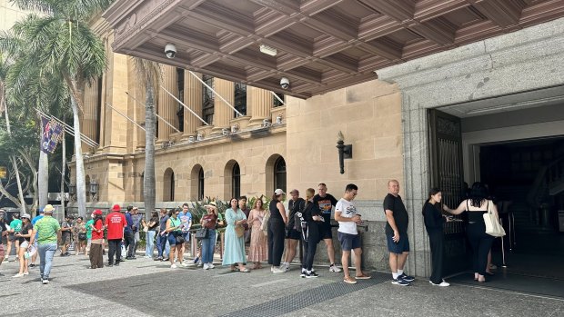 Voters faced long queues on March 16.