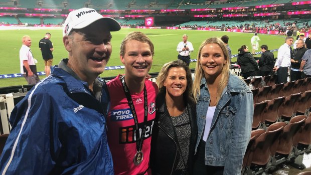 Josh Philippe with father Steve, mum Leanne and twin sister Emma.