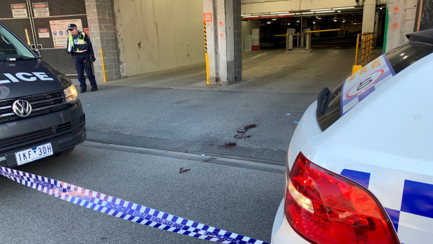 The scene near Hosier Lane where Jonathan Dick was arrested