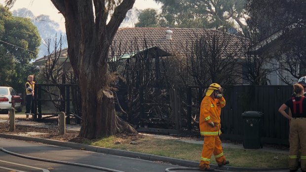 Firefighters at Seaford after a series of blazes following gas explosions at a nearby residential property.