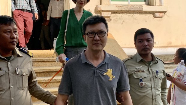 Australian missionary Martin Chan, with his wife Deborah Kim, is released on bail in Phnom Penh, Cambodia earlier this month.