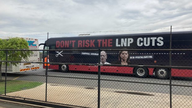Labor's "Cuts Bus" crashed LNP events during the state election as part of a scare campaign. 