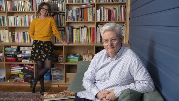 Russell Daylight, who runs a literacy course for first-year teaching students, with his wife, author Tegan Bennett Daylight.