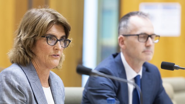 RBA deputy governor Michele Bullock, with assistant governor Christopher Kent, was pressed this week to accept responsibility for the bank’s incorrect forecasts on inflation and rate settings.