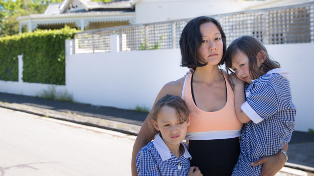 Sam Taylor with her daughters Isabella and Rosie  who lost all their possessions in the fire. 