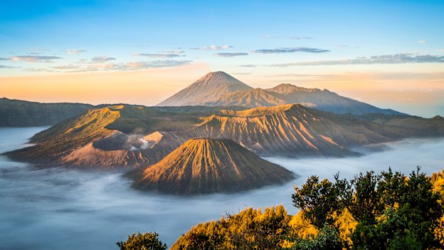 Sunrise at Mount Bromo … use Surabaya as a base.