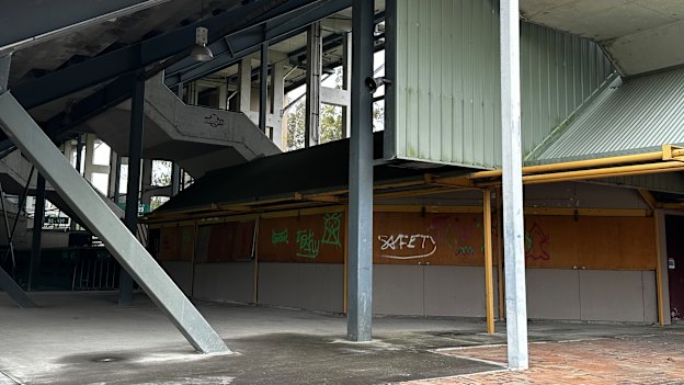 Beneath the eastern stand.