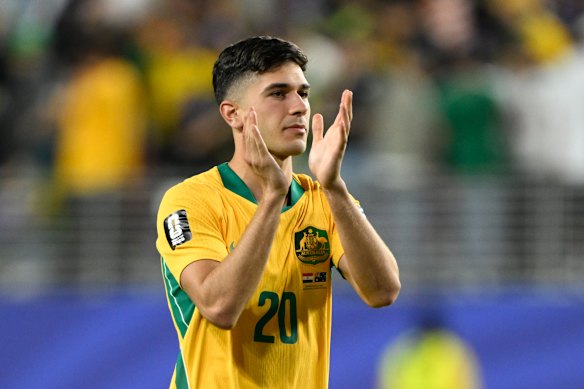 Cristian Volpato after the Socceroos' match against Paraguay.