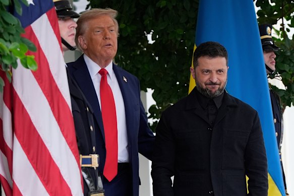 US President Donald Trump and Ukraine President Volodymyr Zelensky at the White House this week.