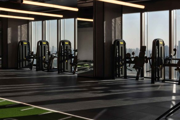 A treadmill workout with a view of the world’s tallest building.