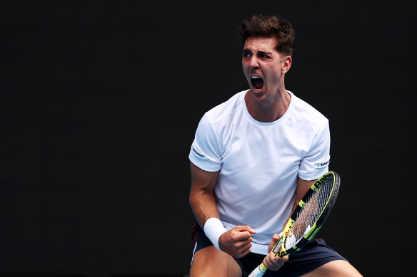 Happy to be back ... Thanasi Kokkinakis.