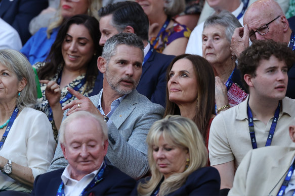 Eric Bana watches on at the Australian Open men’s final.