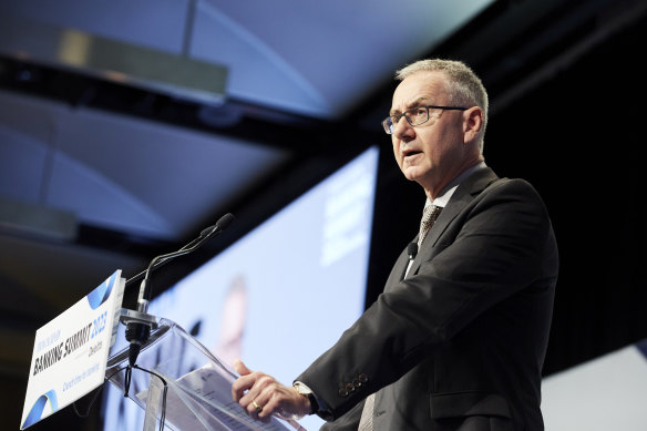 APRA chairman John Lonsdale at the Australian Financial Review’s banking summit this week.