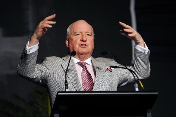 Broadcaster Alan Jones at an anti-CSG (coal seam gas) rally in 2011.