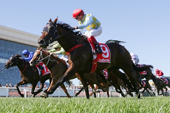 Booker winning the Oakleigh Plate.