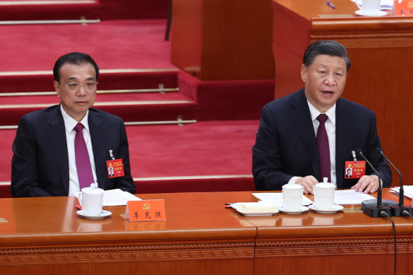 Then premier Li Keqiang (left) with China’s President Xi Jinping last year. 
