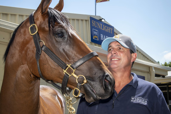 Lot 399 with Widden Stud owner Antony Thompson at the Gold Coast Magic Millions Sales.