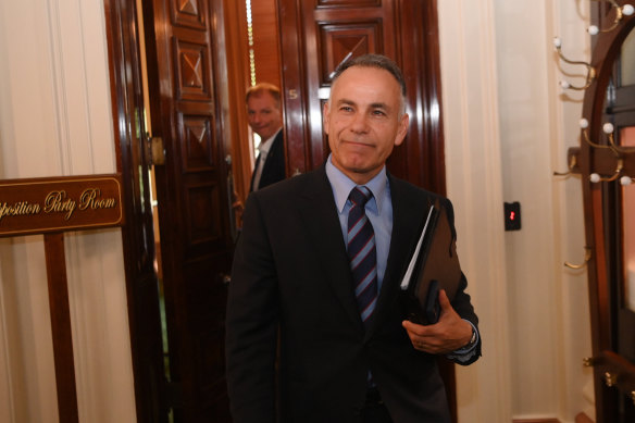 Opposition Leader John Pesutto after Friday’s meeting. He voted against readmitting Moira Deeming to the Liberal party room.