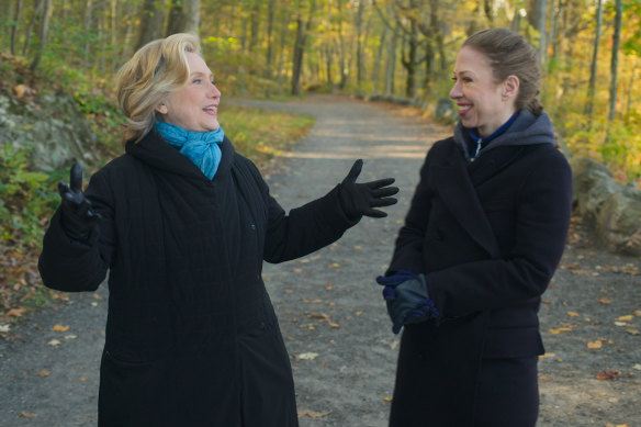 Hillary and Chelsea Clinton making ‘casual’ chit-chat in their docuseries <i>Gutsy</i>.
