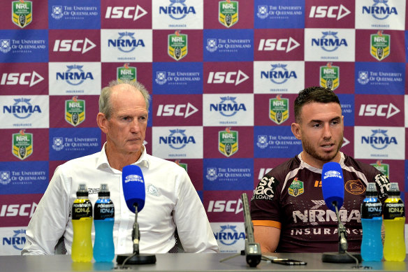 Bennett with Darius Boyd after the pair combined for a win in the coach’s 800th game.
