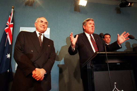Everald Compton with prime minister John Howard in 1998.