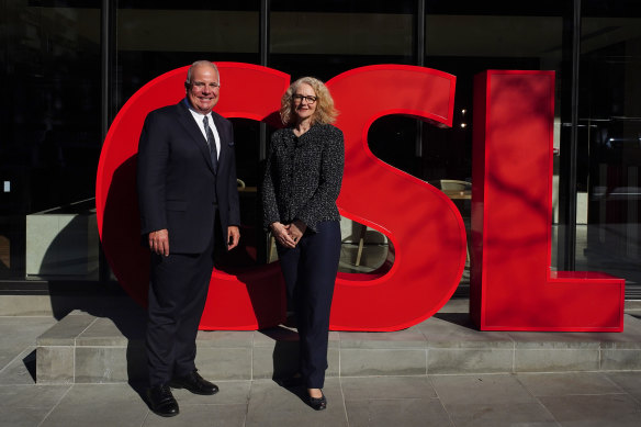 CSL chief executive Paul McKenzie and chief financial officer Joy Linton. 