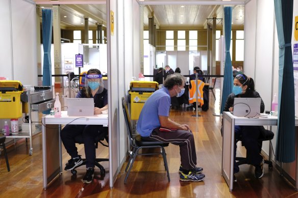 The Royal Exhibition Building Vaccination Hub.