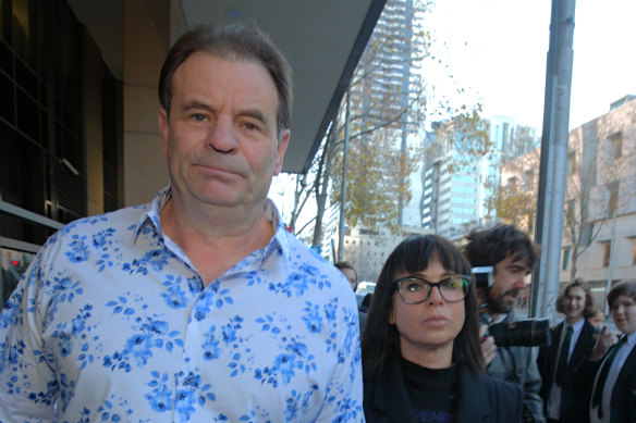 CFMEU boss John Setka at the Melbourne Magistrates Court in June with his wife Emma Walters by his side. 