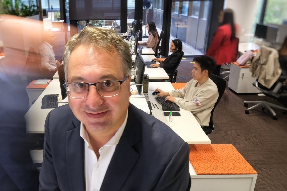 Victorian Chamber of Commerce and Industry chief executive Paul Guerra in his office last month. 