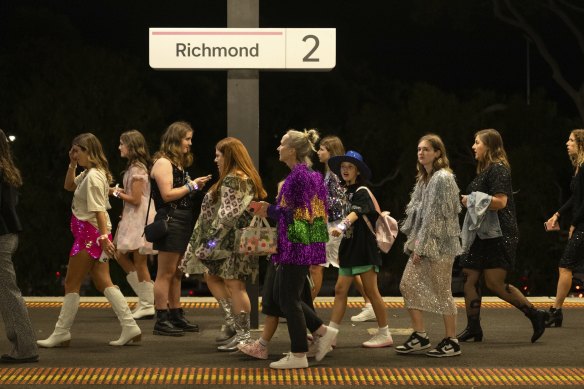 Richmond train station was busy after the show.