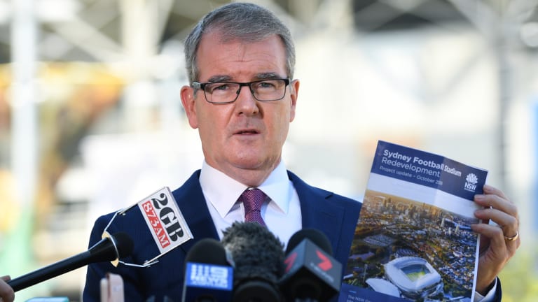 Hold the bulldozers: NSW Labor leader Michael Daley speaks to the media outside Allianz Stadium.