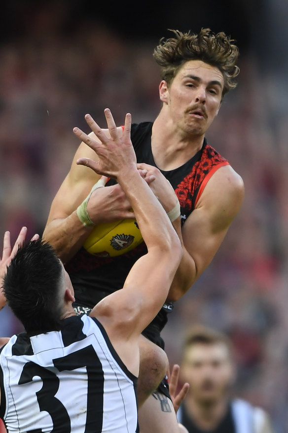 Joe Daniher in round 6 against the Magpies in April.