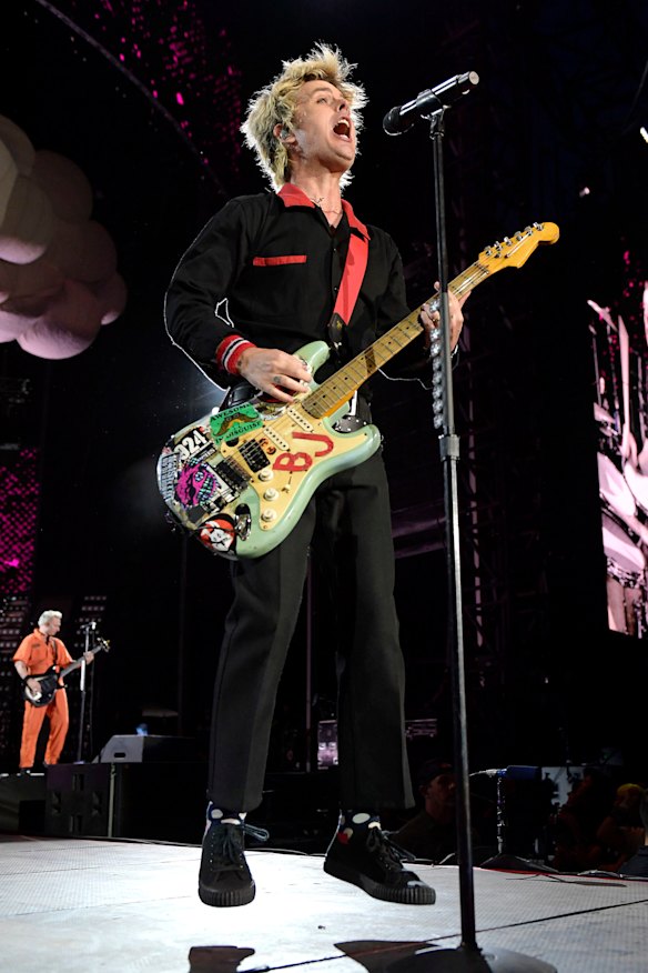 Billie Joe Armstrong performs at Marvel Stadium.