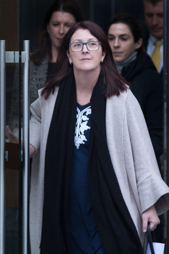 Nicole Smith leaving the Federal Court.