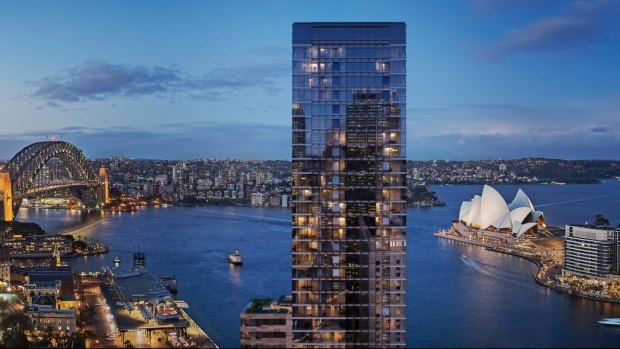 Artist impression of the apartment block destined for One Circular Quay, Sydney.