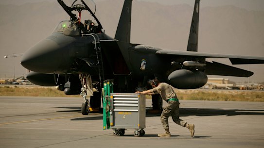 An F-15E Strike Eagle similar to the one shot down deep inside Iran.