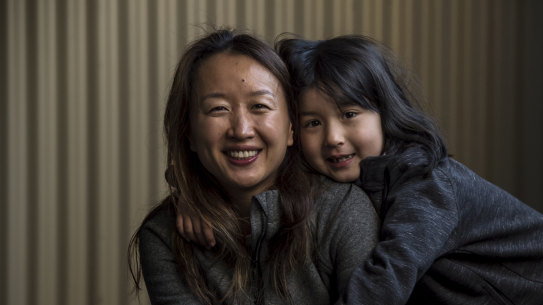 Wendy Shi and her six year-old daughter, Brianna.
 
