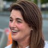Ali France thanking supporters in Dickson on Sunday morning.